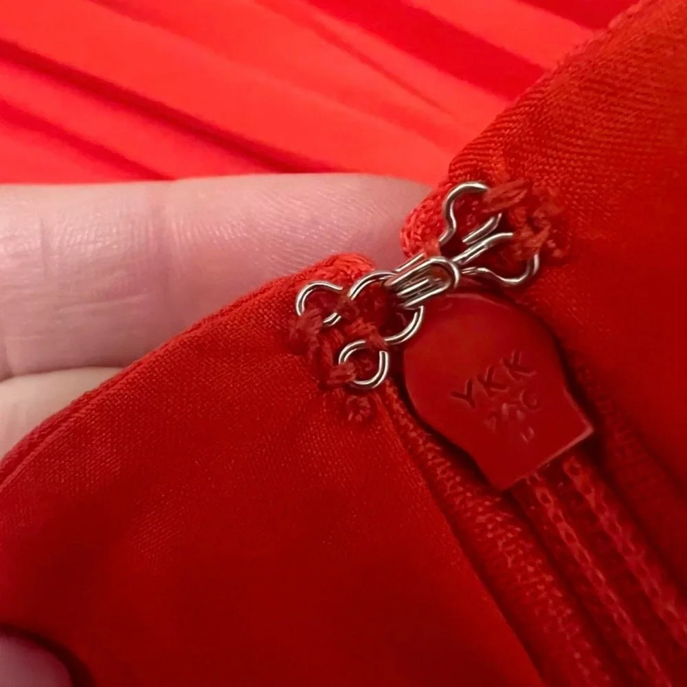 Ann Taylor Orange Red Pleated Lined Flowy Maxi Skirt Women’s Size 2 - Picture 4 of 5